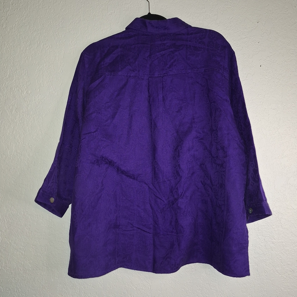 Chico's Design Purple Suttle Pattern Button Down … - image 2